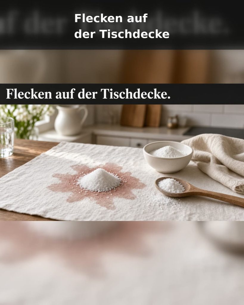 Flecken auf der Tischdecke entfernen